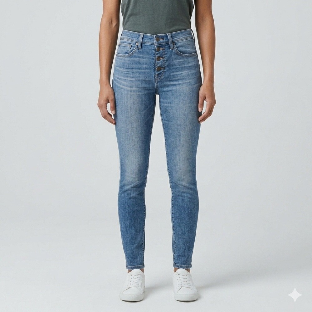 Lucky‎ Brand Skinny Jeans High Rise Blue Button Fly 27 EUC